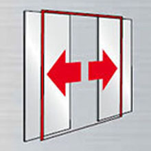 ประตูอัตโนมัติ แบบบานเลื่อนเดี่ยว บานเลื่อนคู่