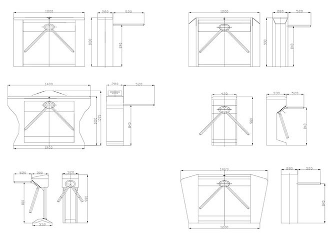 เครื่องกั้นสามขา ประตูหมุนสามขา Tripod Turnstiles