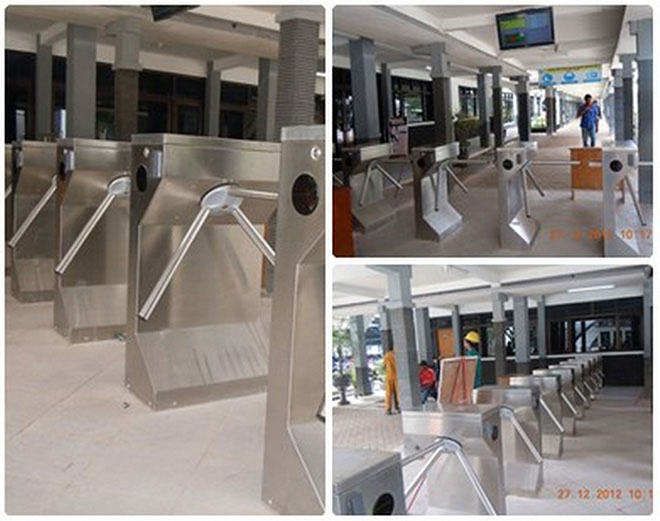 ตัวอย่างผลงานติดตั้งเครื่องกั้นสามขา